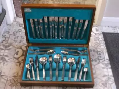 1970s VINERS CHELSEA 83 PIECE 8 PLACE SETTING STAINLESS STEEL CANTEEN OF CUTLERY • £129.99