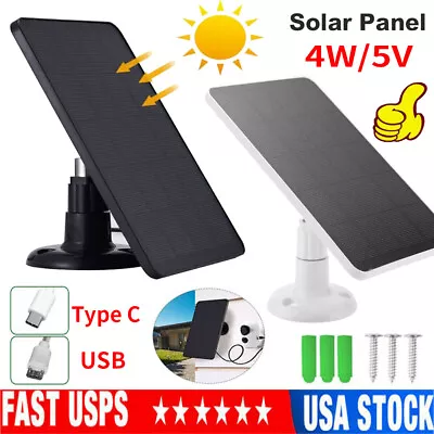 4x Solar Panel For USB Power CCTV Camera Security Cam Battery Charger Outdoor 4W • $16.99