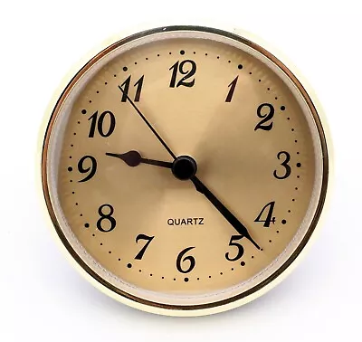 2 3/4  Quartz Clock Insert Fit Up Movement 70 Mm Gold Arabic Dial GGA2.75 • $15.65