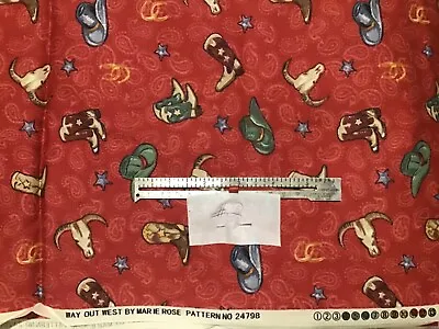 Way Out West Marie Rose Cowboy Theme Fabric BTHY • $11.99