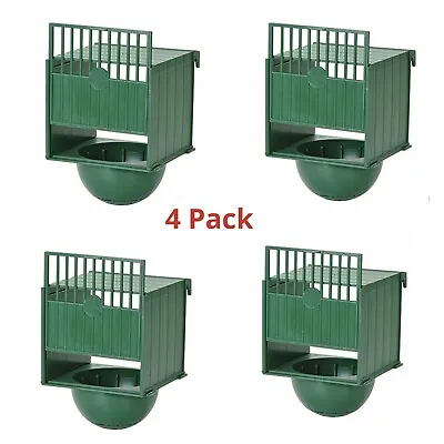 4 X Plastic Canary Nest Pans / Bird Nest Box For External Cage Fixing Green • £18.45