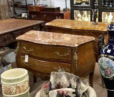 French Marble Top Bombe' Chest 2 Drawer Dresser • $895