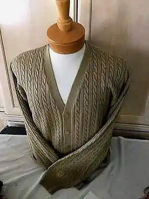 New NWT Pringle LXL2XL Wool Mens Camel Cardigan Long Sleeve Sweater • $38