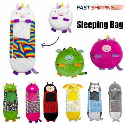 New UK Sleeping Bag Happy Napping Napper Kids FUNNY Pillow Warm Camping Unicorn • £24.70