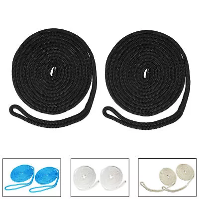 RealPlus 2 Pack Of 3/8  X20' Double Braid Nylon Dock LineMooring Rope For Boat • $12.61