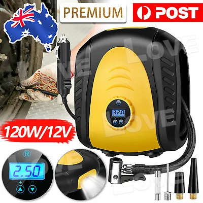 12V Car Air Compressor Portable Tyre Inflator Deflator Hose Truck Tire Pump 4WD • $27.95