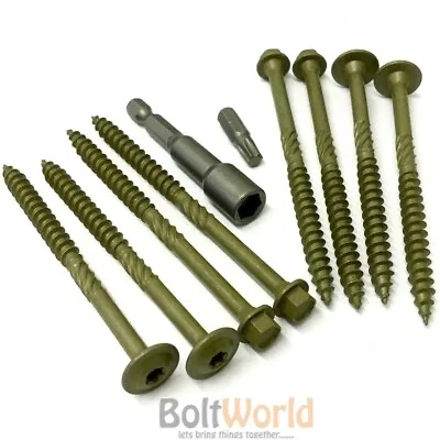 Timberfix Torx Wafer / Hex Hexagon Head Sleeper Fastener Index Landscape Screws • £65.64