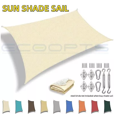 Outdoor Sun Shade Sail Canopy Shelter Cover Patio Awning Garden Pool Rectangle • $254.69