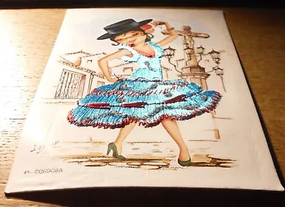 £8.50 • Buy Spanish 1960's 'Isabel' Postcard,Dancing Lady In Real Embroidered & Cloth Dress.