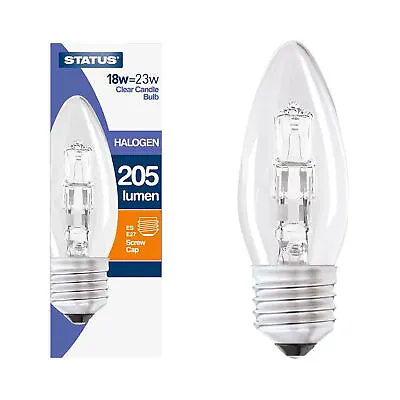 £8.35 • Buy 5 X Status 18w ES E27 Energy Saving Halogen Dimmable Candle Light Bulbs