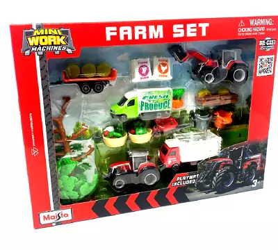 Mini Working Machines Massey Ferguson Farm Set 31cm - 12565m Farm Pig Toy • $32.34