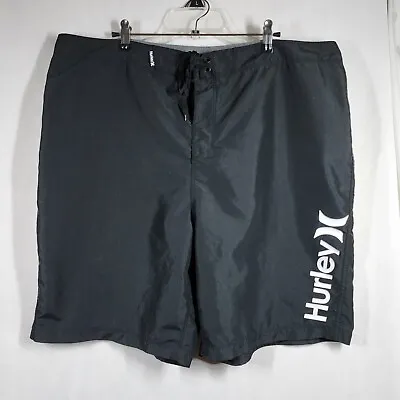Hurley Mens Swim Trunks Shorts Black Lightweight Tie Waist 40 • $12.95