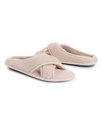  MUK LUKS Honey Wheat Crossed-Band Ada Slipper Size: Large (9-10) • $18