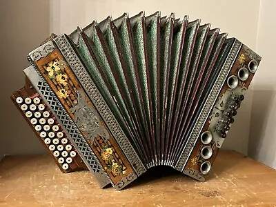 Vintage Anton Mervar 3 Row Diatonic Button Box Accordion Harmonika • $450