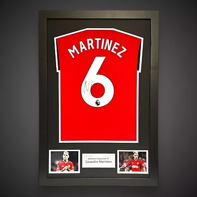 Lisandro Martinez Hand Signed And Framed Manchester United Football Shirt £299 • $377.62