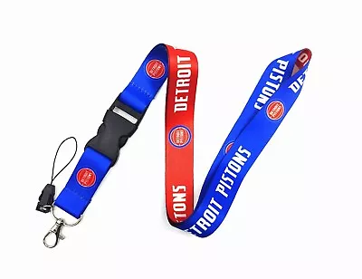 Detroit Pistons NBA Lanyard - 22  W/ Quick Release & Breakaway Clasp • $8.99