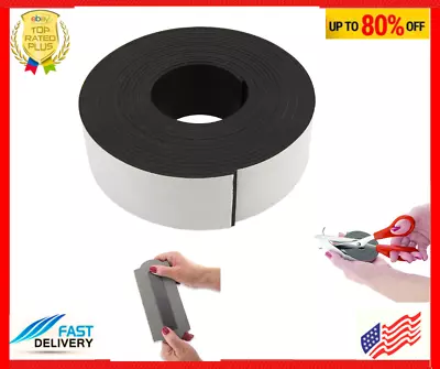 Magnetic Strip Tape Flexible Roll Adhesive Backed Magnet Strong Sticky Back 10Ft • $19.33
