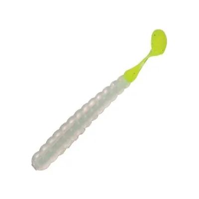 Charlie Brewer's 3  Bass Slider Grub CBSBGF35 Pearl/Chartreuse Tail 30ct • $16.12