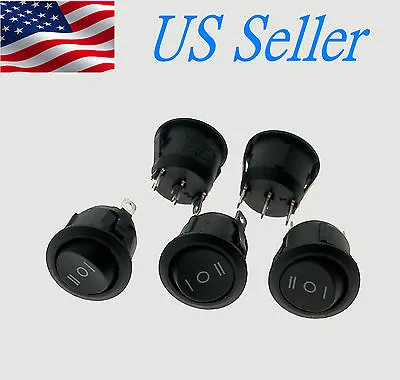 5x ON/OFF/ON 3 Position SPDT Round Boat Rocker Switch10A/125V 6A/250V  US Seller • $6.59