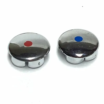 Tap Indice Screw Cover Hot Cold Chrome Colour Push Caps Handle Head Indicators • £7.99