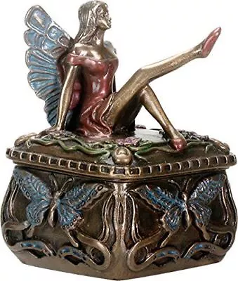 Ebros Gift Decorative Butterfly Fairy Jewelry Trinket Box Small 3.25  Height • $22.99