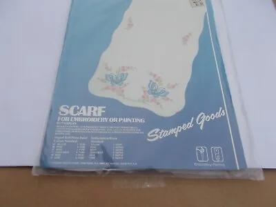 VINTAGE Vogart Crafts  Permanent Press Scarf 13  X 37.5  For Embroidery Or Paint • $7.99