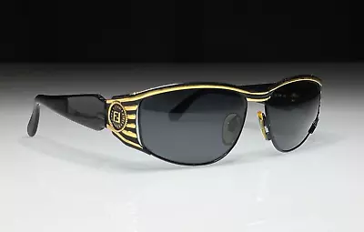 FENDI FF Logo FS 297 Vintage Sunglasses Black/Gold Made In Italy RARE • $99.99