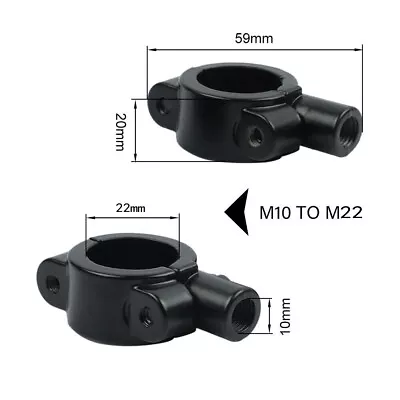 7/8 Inch 10mm Motorcycle Handlebar Rearview Mirror Bracket Clamp Adapter Black • $5.99