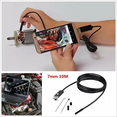 7MM 10M Endoscope HD 6Led USB Android Endoskop Inspection Camera For Car Vehicle • $26