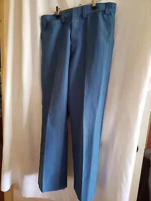 1970's Crimplene Mens Trousers Blue Damaged And Repaired Great For Costume • $25
