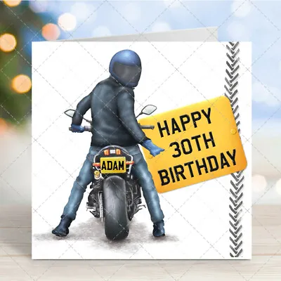 Motorbike Biker Personalised Birthday Card Multiple Choices Brother Husband Son • £2.99