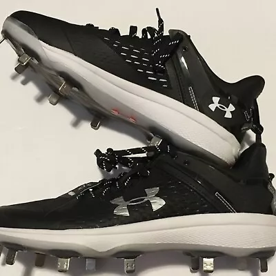 Under Armour Men's Yard Low MT Sz 9 Baseball Softball Cleats 3025592-001 Black • $29.99