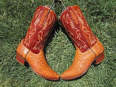 Vintage ⭐ Falconhead ⭐ American ⭐ Alligator ⭐ Head Cut ⭐rare⭐western ⭐boot 9.5 D • $1299