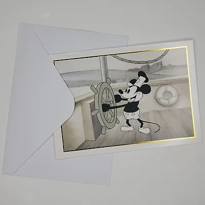 Steamboat Willie Blank Greeting Card Disney Mickey Mouse Notecard Postcard • $10