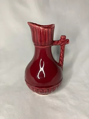 Vintage 1940s McCoy Burgundy Red Pitcher Robe Handle 7 1/2  • $19.99