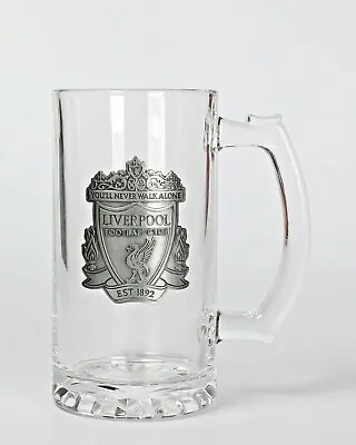 Liverpool FC Glass Tankard Metal Plaque Design Brand New • £14.99