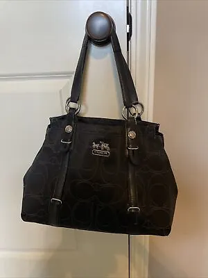 COACH Mia Signature Outline Op Art Carryall 15402 Black • $79