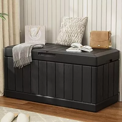 Storage Chest Entryway Resin Shoe Bench With Hydraulic Bracket Flip Lid Sid... • $109.86