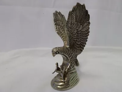 Vintage Brass Metal Eagle In Flight 5  Statue Figurine Paper Weight • $24.99