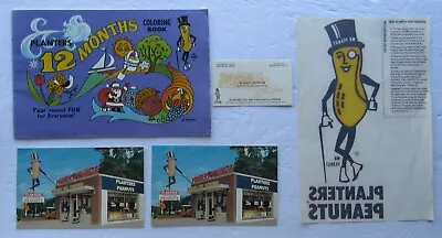 Mr Peanut 5 Piece Paper Lot Business Card Coloring BookPost Card & Shirt Trans • $18.19