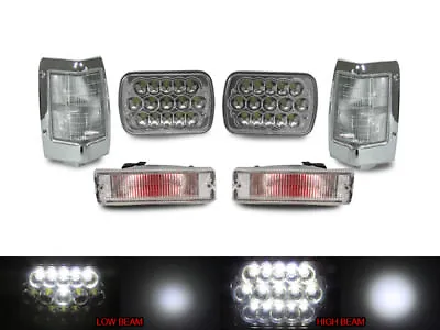 $82.46 • Buy Full LED Hi+Low H6054 7x6 Headlight+ Clear Corner+Bumper For 90-97 Nissan Pickup