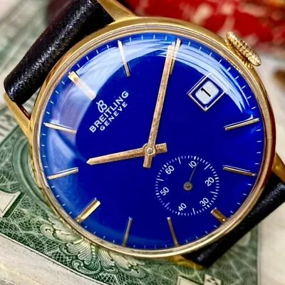 Breitling Men'S Watch Blue Manual Winding Vintage Retro Design • $960