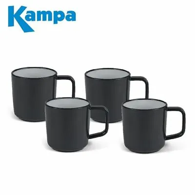 £14.90 • Buy Kampa Charcoal 4 Piece Melamine Mug Set With Anti Slip Base NEW