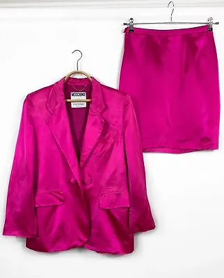 Moschino Couture Milano Suit Jacket Skirt Woman Crimson Vintage • $185