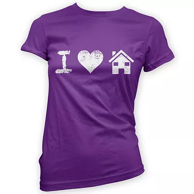 I Love House Music Womens T-Shirt -x14 Colours- Dance Club DJ Rave Festival Beat • £19.94