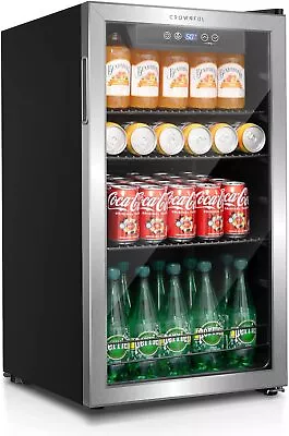 CROWNFUL Beverage Refrigerator And Cooler 118-Can Mini Fridge For Soda Beer Wine • $258.99