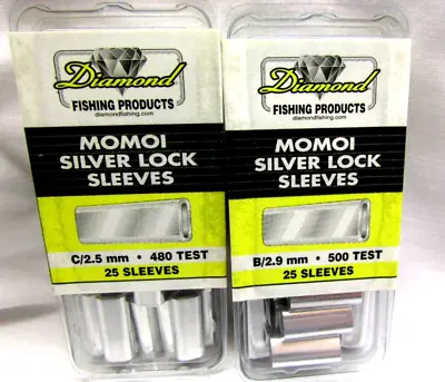 Momoi Crimp Sleeves Silver Lock Connector & Size Assortment 50pc Diamond Z93 • $14.50