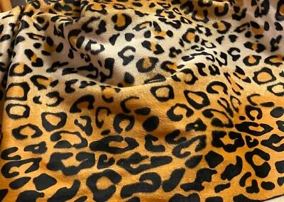 Velboa Gold Leopard Print Fabric - 58  Wide - Sold By The Yard • $12.99