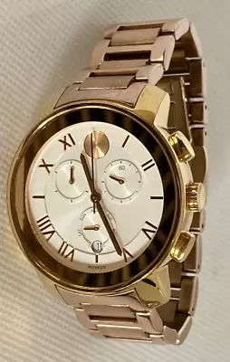 Movado BOLD UNISEX WATCH Chronograph Yellow And Rose Gold Tones 40mm  6.5  Wrist • $145