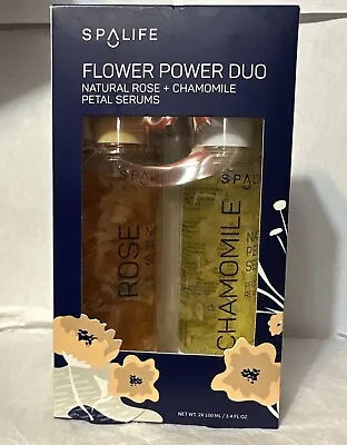 SPA LIFE Flower Power Duo Natural Rose & Chamomile Petal Serums 2X 3.4 Fl Oz New • $19.99